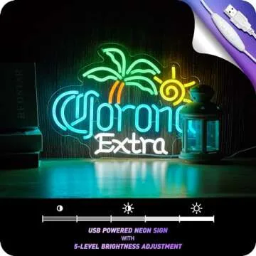 Palm Tree Neon Beer Sign for Stylish Home Decor