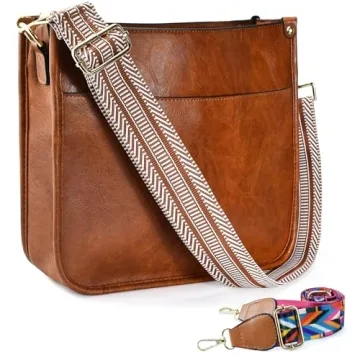 KlaOYer 2 Adjustable Strap Bag,Crossbody Bags Women,Guitar Strap Purse,Vegan Handbags Soft Shoulder ...