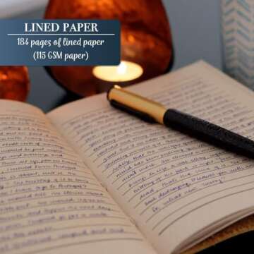 ThoughtSpace Journals Leather Journal with Lined Paper - Handcrafted, Rich Full-Grain Leather Bound ...