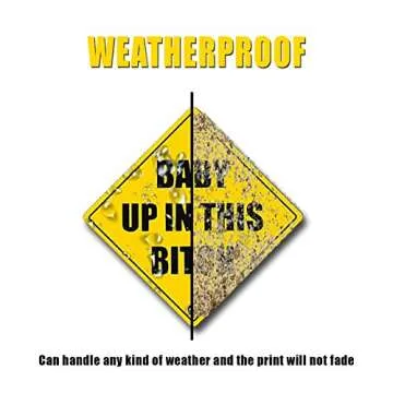 VaygWay Baby Up in This Bitch- Car Sticker Safety Sign Funny- Reflective Vehicle Board Decal Sign- Baby in This B Sticker