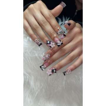 70 Pcs Nail Charms, TemBelle Slime Charms, Resin Flatbacks 3D Nail Charms for Nail Art Decorations Supplies, DIY Art Nail,Hair Clips, Refrigerator Magnets, Dress Up and Phone Cases Etc (7Colors) (B)