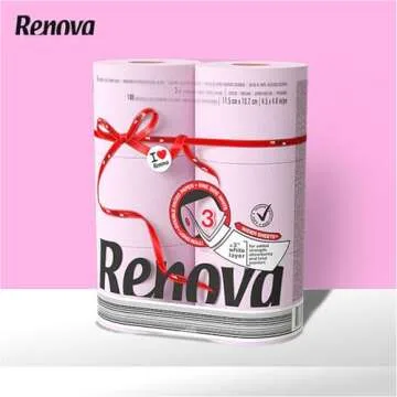 Renova Luxury Scented Colored Toilet Paper 6 Jumbo Rolls 3-Ply-180 Sheets