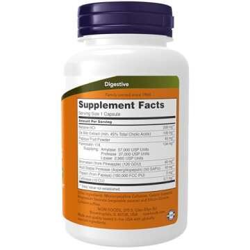 NOW Foods Supplements, Super Enzymes, Formulated with Bromelain, Ox Bile, Pancreatin and Papain, Super Enzymes,90 Capsules