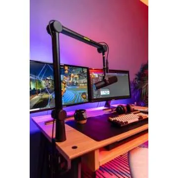 Shure by Gator Deluxe Articulating Desktop Podcasting Mic Boom Arm with Cable Management Channel; (SH-BROADCAST1)
