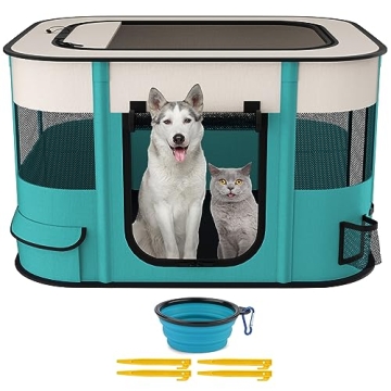 Foldable Pet Playpen,Portable Dog Cat Crate Pet Kennel Tent, Puppy playpen Indoor, Free Carrying Cas...