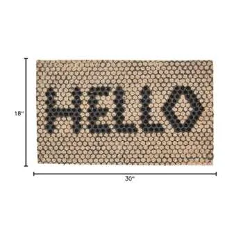 Novogratz by Momeni ALOHAALO15IVY1626 Aloha Collection Hello Hex Tile Door Mat, 1'6" x 2'6", Ivory