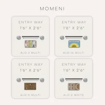 Novogratz by Momeni ALOHAALO15IVY1626 Aloha Collection Hello Hex Tile Door Mat, 1'6" x 2'6", Ivory