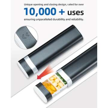 Weekly Pill Organizer 7 Day, Betife Daily Pill Box, Travel Pill Case, Cute Pill Holder to Hold Vitamins, Medicines, Supplements, Pills Organizer(Black)