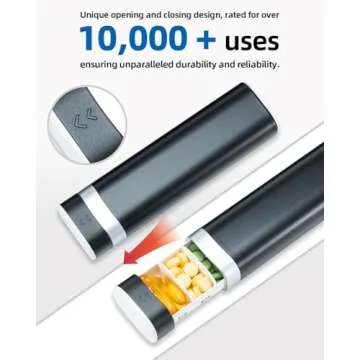 Weekly Pill Organizer 7 Day, Betife Daily Pill Box, Travel Pill Case, Cute Pill Holder to Hold Vitamins, Medicines, Supplements, Pills Organizer(Black)