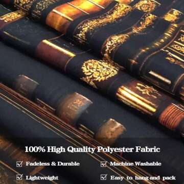 Accnicc Vintage Bookshelf Tapestry for Home Decor