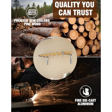 Cooks Standard Wall-Mounted Wooden Pot Rack for Kitchens