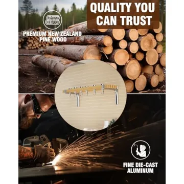 Cooks Standard Wall-Mounted Wooden Pot Rack for Kitchens