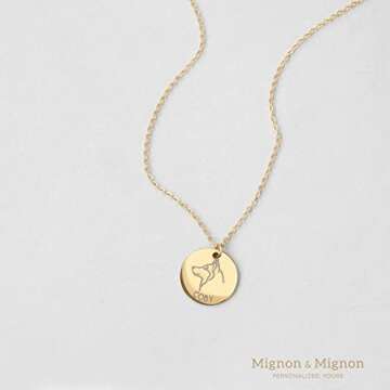 MignonandMignon Dog Portrait Personalized Name Necklace Handmade Pet Jewelry Mothers Day Gift for Dog Mom Breed Memorial - LCN-SDP