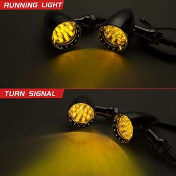 HAZAWA LED Bullet Turn Signals Lights Motorcycle Front Rear Indicator Universal Blinkers Compatible ...