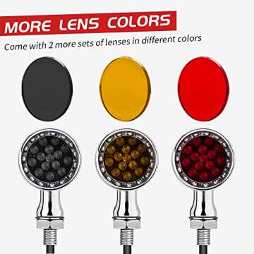 HAZAWA LED Bullet Turn Signals Lights Motorcycle Front Rear Indicator Universal Blinkers Compatible for Harley Davidson Cruiser Iron Softail Street Bike Honda Shadow Kawasaki Vulcan（B#Chome-Amber）