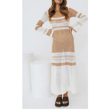 NUFIWI Women Long Sleeve Midi Dress for Summer Fashion