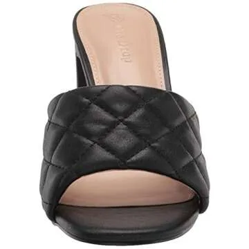 The Drop Women's Pattie High Block Heeled Mule Sandal - Quilted Black, 6
