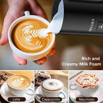 Secura Milk Frother: Electric Steamer for Lattes & Macchiatos