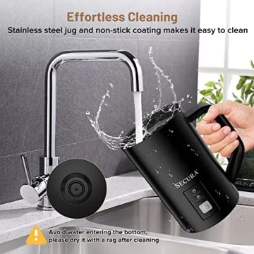 Secura Milk Frother: Electric Steamer for Lattes & Macchiatos