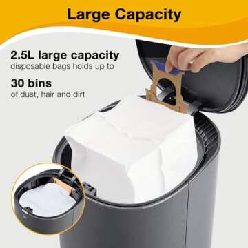 12 Pack Vacuum Dust Bags for Yeedi K781+ Vac Station, Disposable Dust Bag Fit for ECOVACS Deebot OZMO T8 AIVI T8 Max N8 Pro Plus N8 Pro T9 AIVI T9 PRO T9 MAX DX93 DDX96 N10 Plus Robot Vacuum Cleaner