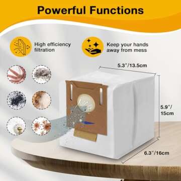 12 Pack Vacuum Dust Bags for Yeedi K781+ Vac Station, Disposable Dust Bag Fit for ECOVACS Deebot OZMO T8 AIVI T8 Max N8 Pro Plus N8 Pro T9 AIVI T9 PRO T9 MAX DX93 DDX96 N10 Plus Robot Vacuum Cleaner