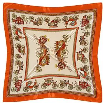 QBSM 4 Pcs 35'' Satin Head Scarf Silk Feeling Neck Scarves Hair Wrap for Sleeping Large Square Headscarf for Women