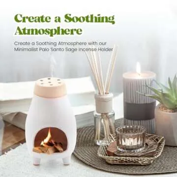 Palo Santo Sage Incense Holder I Meditation Gift Ceramic Décor Bowl Witchcraft Supplies Smudge Bowl I Elegant Burner for Spiritual Cleansing and Meditation Sessions