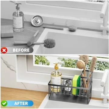 Cisily Kitchen Sink Caddy - Organizer & Sponge Holder