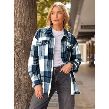 AUTOMET Women's Fall Flannel Shacket - Cozy & Stylish Wear