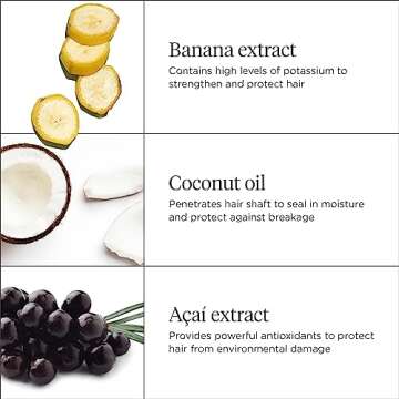 Briogeo Superfoods Banana + Coconut Hair Pack, Replenish Dull, Dry Hair and Supports Healthy Hair and Scalp, Moisturizing for All Hair Textures, Hydrating Cleanse, Vegan, Cruelty-Free, 2 x 12.5 fl oz
