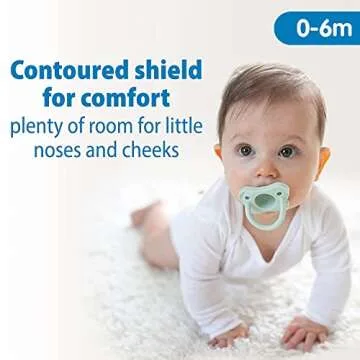 Dr. Brown's HappyPaci 100% Silicone, Newborn Baby Pacifiers 0-6 Months, BPA Free, White, Pink, Light Pink, Cool Gray, Green, and Ecru, 6 Pack