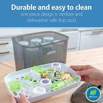 Dr. Brown's HappyPaci 100% Silicone, Newborn Baby Pacifiers 0-6 Months, BPA Free, White, Pink, Light Pink, Cool Gray, Green, and Ecru, 6 Pack