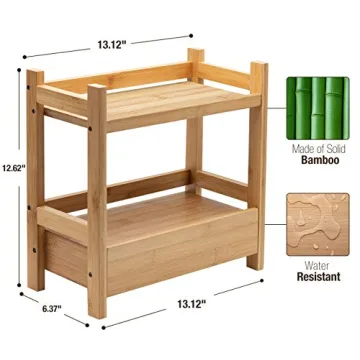 Sorbus Bamboo Countertop Organizer with Hidden Drawer
