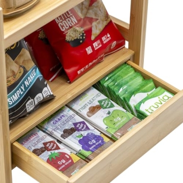 Sorbus Bamboo Countertop Organizer with Hidden Drawer