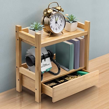 Sorbus Bamboo Countertop Organizer with Hidden Drawer