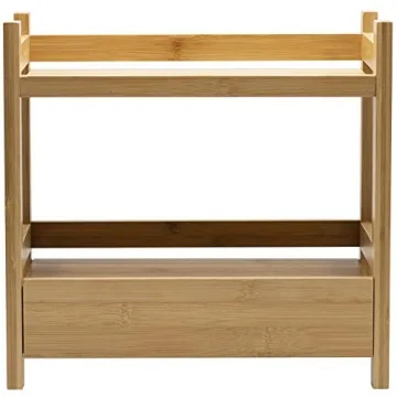 Sorbus Bamboo Countertop Organizer with Hidden Drawer