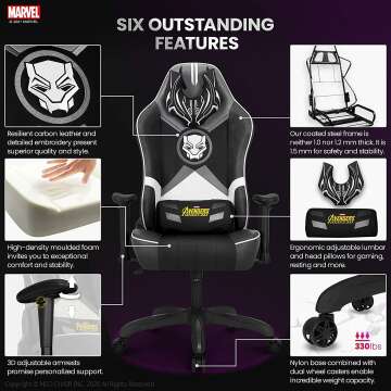 Marvel Avengers Ergonomic Gaming Chair for Adults