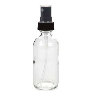 Vivaplex 6 Clear Glass Mist Spray Bottles for Travel and Essential Oils
