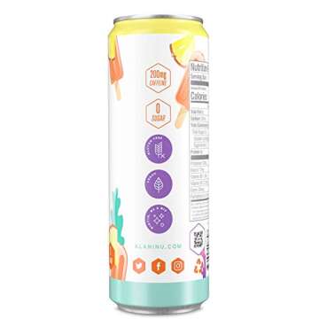 Alani Nu TROPSICLE Sugar Free, Low Calorie Energy Drinks | 200mg Caffeine | Pre Workout Performance with Antioxidants | Biotin B Vitamins | Zero Sugar | 10 Calories | 12 Fl Oz Cans (12 Pack)