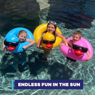 GAME 51817-BB Derby Duck 3 Pack - Kids Inflatable Floaties, Durable Summer Fun