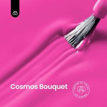 Beetles Hot Pink Gel Nail Polish, 1Pcs 15ml Cosmos Bouquet Pink Gel Polish Soak Off Uv Nail Lamp Nee...