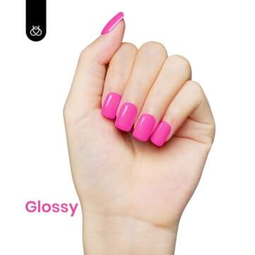 Beetles Hot Pink Gel Nail Polish, 1Pcs 15ml Cosmos Bouquet Pink Gel Polish Soak Off Uv Nail Lamp Needed Nail Art Manicure for Women