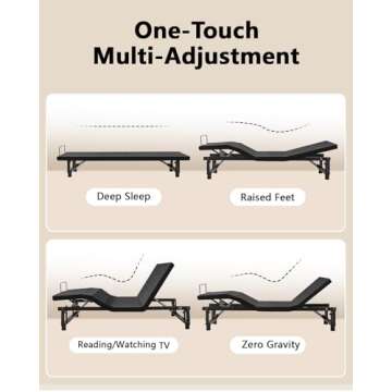 Miscoos Adjustable Bed Frame with Wireless Remote Control