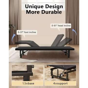 Miscoos Adjustable Bed Frame with Wireless Remote Control