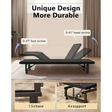 Miscoos Adjustable Bed Frame with Wireless Remote Control