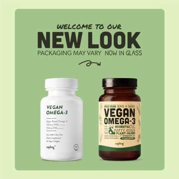 Vegan Omega 3 Supplement - Plant Based DHA & EPA Fatty Acids - Carrageenan Free, Alternative to Fish...