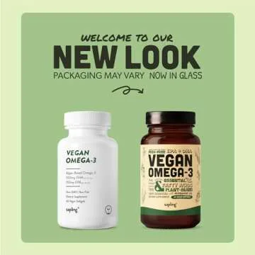 Vegan Omega 3 Supplement - Plant Based DHA & EPA Fatty Acids - Carrageenan Free, Alternative to Fish...
