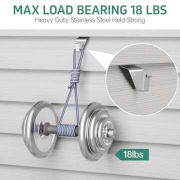 MUAKIOY Vinyl Siding Hooks, (30 Pack) Heavy Duty Vinyl Siding Hangers Clips, No Drill No Hole Needed No Damage Outdoor Hook, Hanging Wreath Things Decor for Horizontal Gap Vinyl Wall Mount