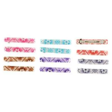 Making Waves Womens Floral Hair Barrettes (12 Piece Set) 2.5"