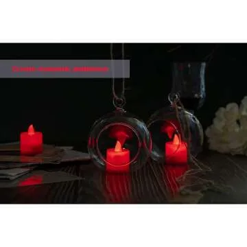 Flickering Red LED Tea Lights – 24 Pack for Events